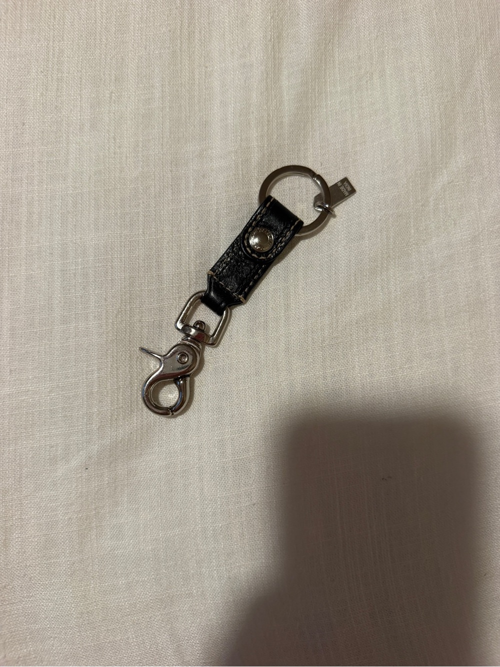 Coach Black Leather Key & Card Holder with Silver Hardware